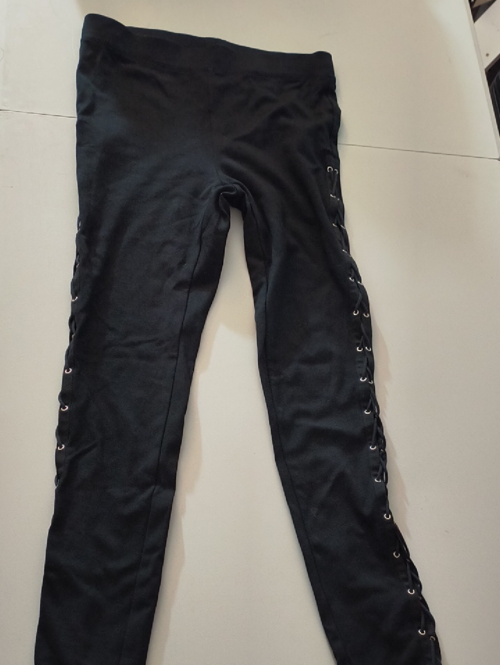 Express Black Lace-Up Side Leggings